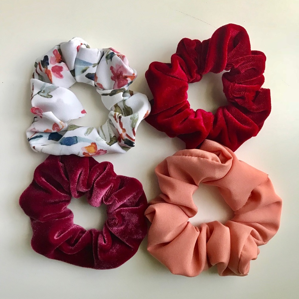 Pretty in Pink Big Hair Scrunchie Set - Pack of 4